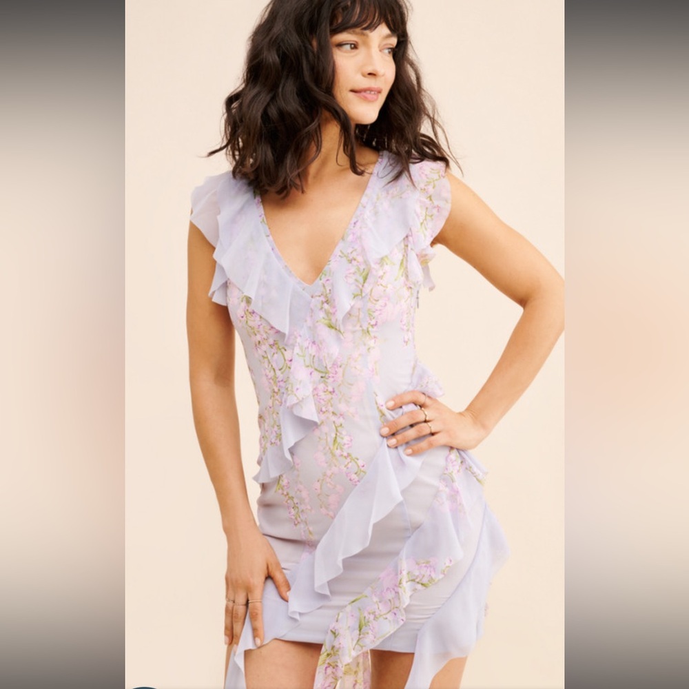 Elliatt Mediterranean Lavender Floral Mini Dress